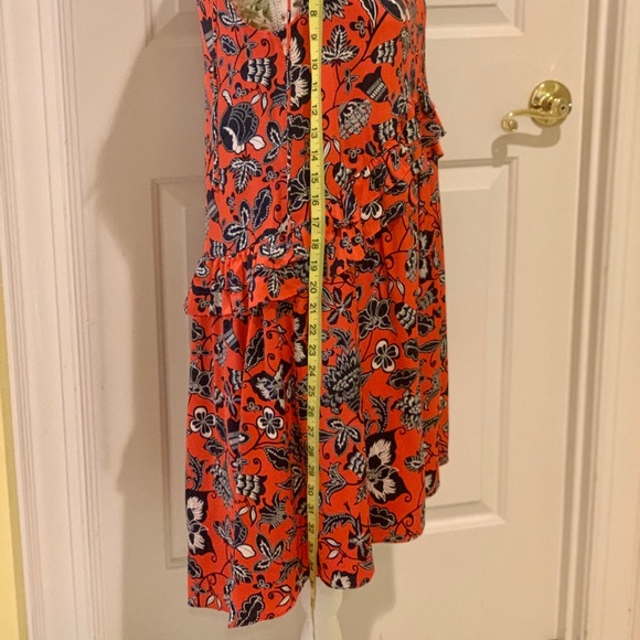 Nordstrom Signature red/navy floral silk dress - 2 - Picture 4 of 11